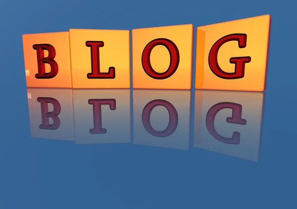 A palavra BLOG feita de blocos — Fotografia de Stock