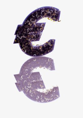 Büyük üç boyutlu mavi euro simgesi