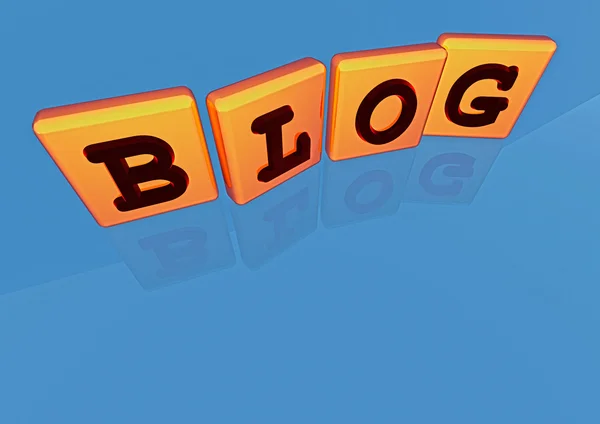 Ordet blogg gjord av block — Stockfoto