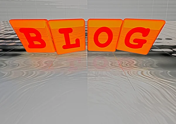 The BLOG word made of blocks — Stock Photo, Image