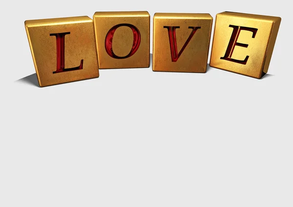 Het woord liefde gemaakt van blokken — Stockfoto