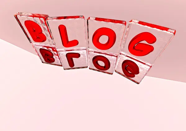 Ordet blogg gjord av block — Stockfoto