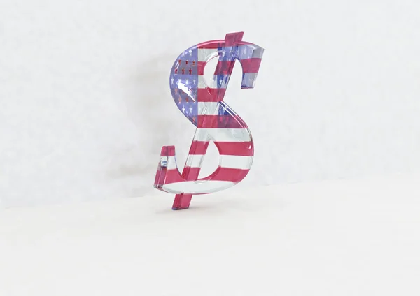 Büyük üç boyutlu dolar işareti — Stok fotoğraf