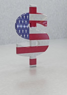 Büyük üç boyutlu dolar işareti