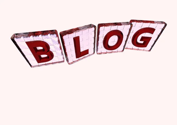 Het woord Blog gemaakt van blokken — Stockfoto