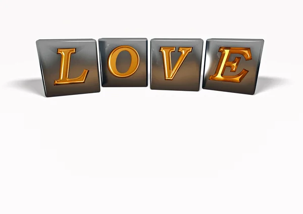 Słowo miłość wykonane z bloków — Zdjęcie stockowe