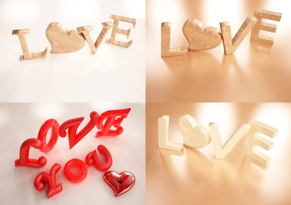 Inscription of LOVE You set of pictures — Stock Photo, Image