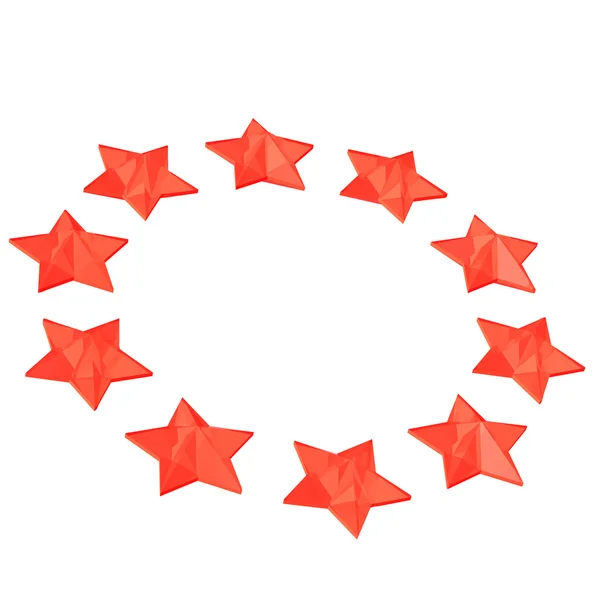 Červené hvězdy na kruhu. — Stock fotografie