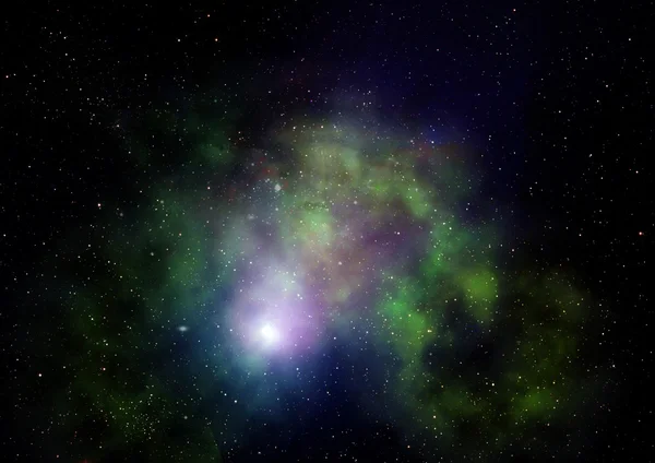Uzayda bir yıldız alanı ve bir nebula