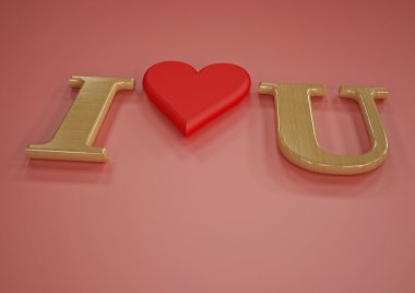 I Love You boyutlu yazıt 