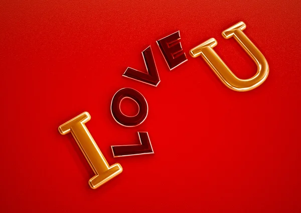 Dimensionale inscriptie van I Love You — Stockfoto