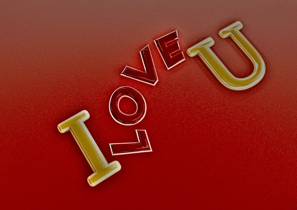Inscrição dimensional de I LOVE You — Fotografia de Stock