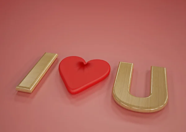 Inscripción dimensional de I LOVE You — Foto de Stock