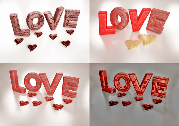 Dimensional inscription of LOVE set of pictures — Stock Photo, Image