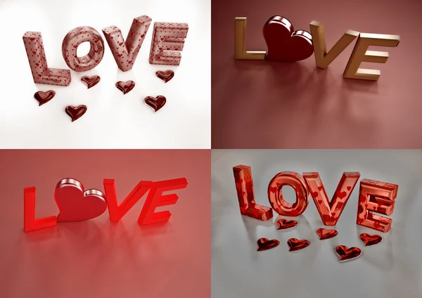 Dimensional inscription of LOVE set of pictures — Stock Photo, Image