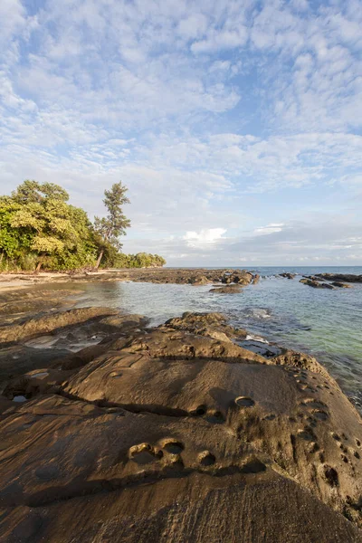 Formas Abstractas Roca Costa Pedregosa Borneo Malasia — Foto de Stock