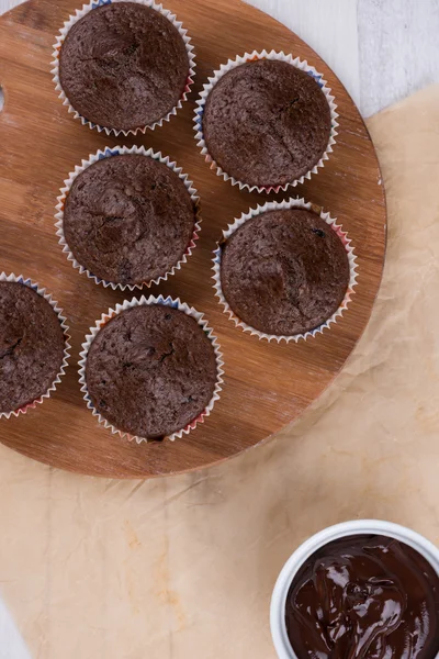 Muffins au chocolat frais faits maison — Photo