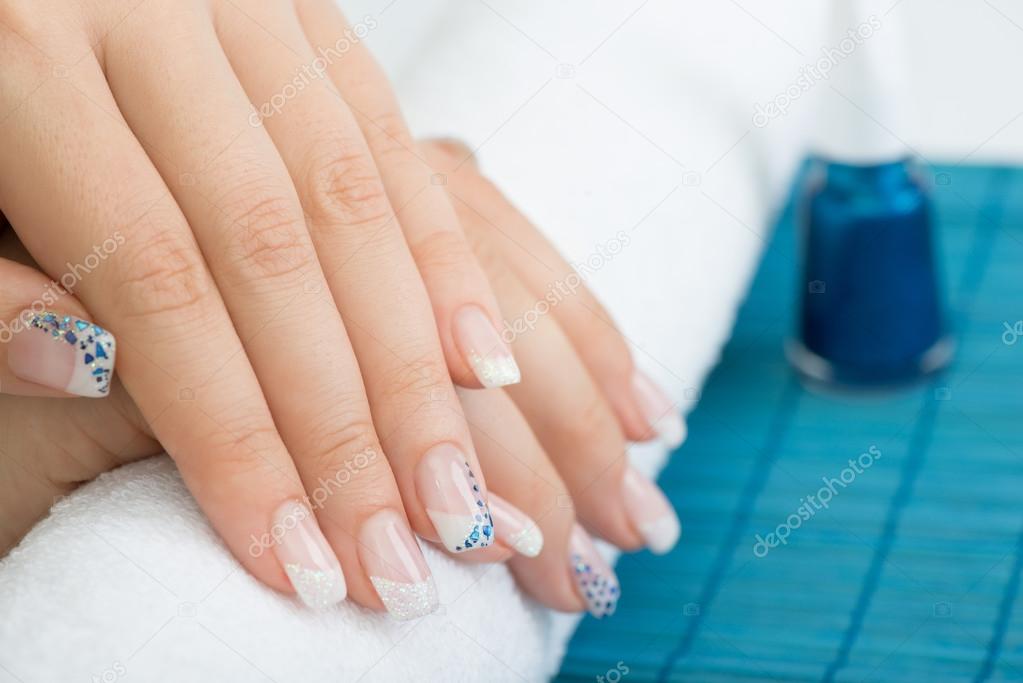 Nice manicured woman fingernails