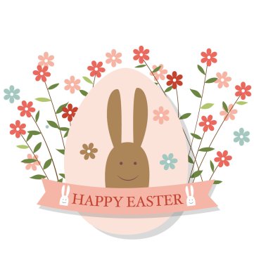 bunnies ve yumurta Paskalya kartı