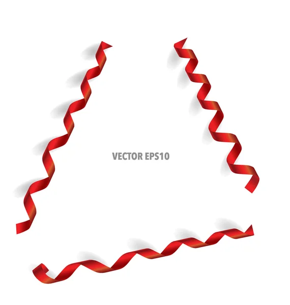 Nastri rosso lucido — Vettoriale Stock