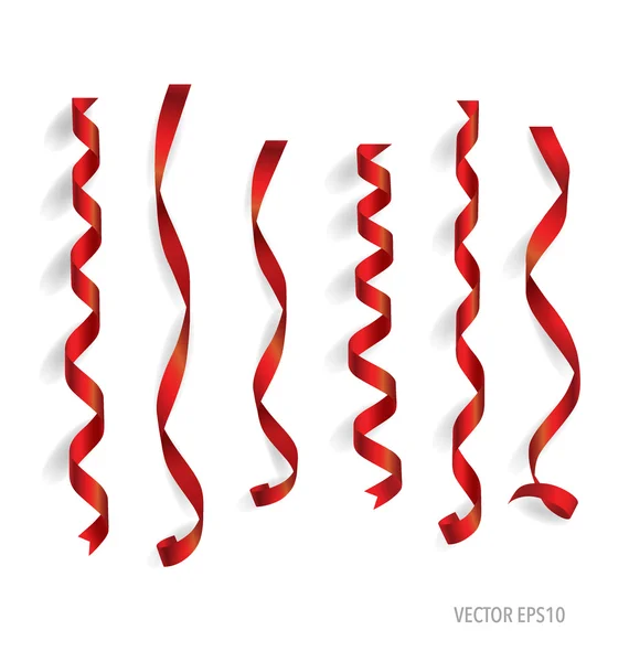 Shiny red ribbons — Stock Vector