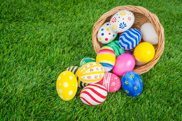 Basket of easter eggs — Stock Photo, Image