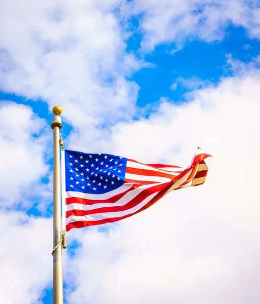 American flag on sky — Stock Photo, Image