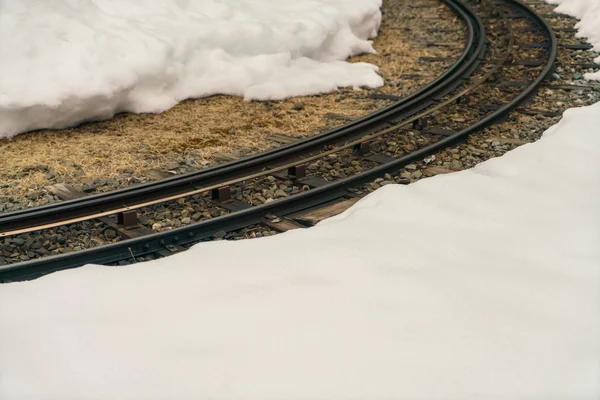 Železniční trať na sněhu — Stock fotografie