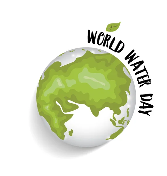 Weltwassertag-Konzept mit Globus. Vektorillustration. — Stockvektor