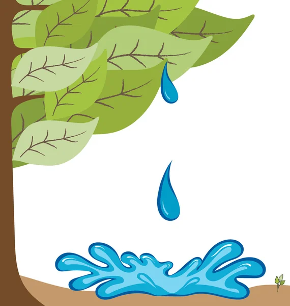 Οικολογική φόντο με πτώση δέντρων και του νερού. Διάνυσμα illustrat — Διανυσματικό Αρχείο