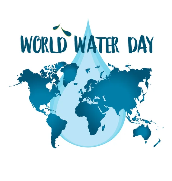 Weltwassertagskonzept mit Wassertropfen made by globe. Vektor il — Stockvektor