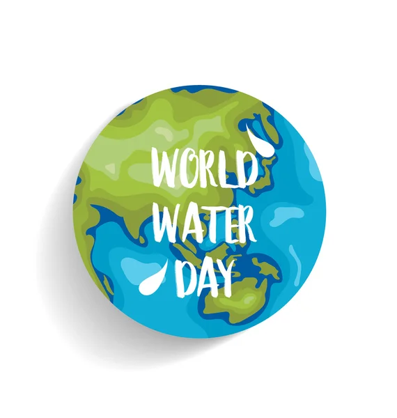Conceito de dia mundial de água com globo. Ilustração vetorial. — Vetor de Stock