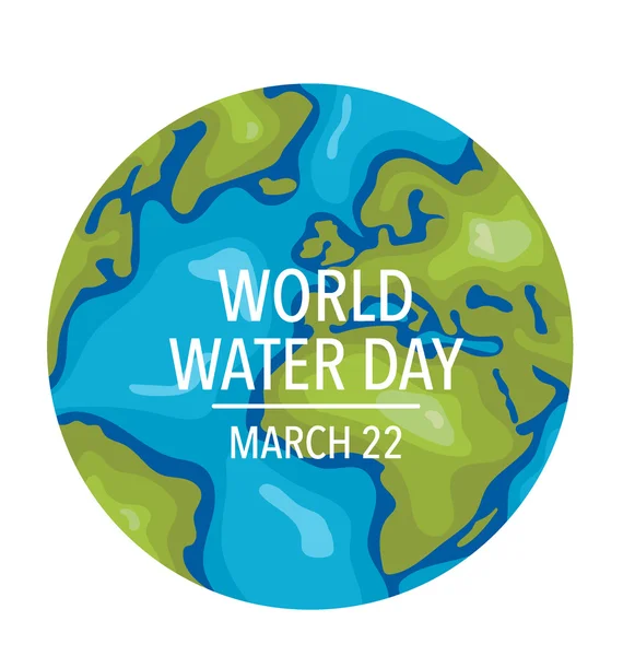 Concepto del día mundial del agua con globo. Ilustración vectorial. — Vector de stock