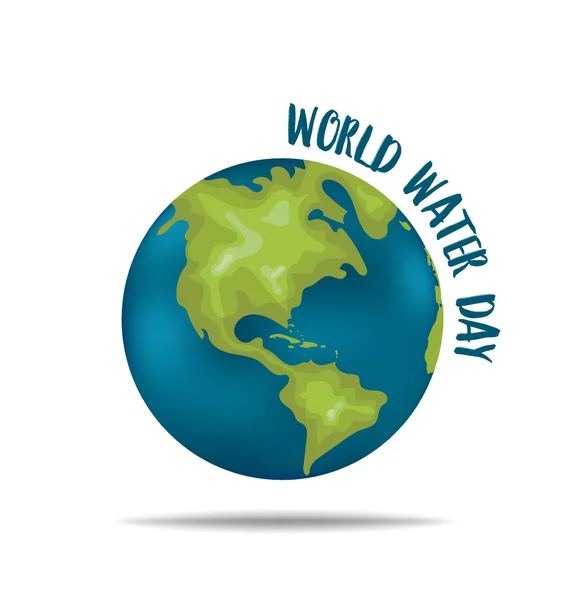 Weltwassertag-Konzept mit Globus. Vektorillustration. — Stockvektor