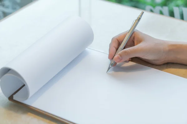 Scrittura a mano in forma di domanda in bianco — Foto Stock