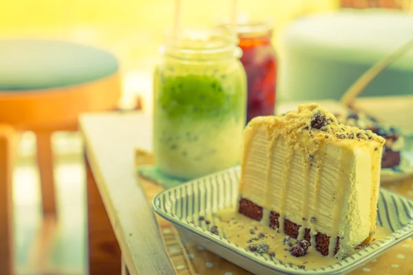 Crepe tårta bit — Stockfoto