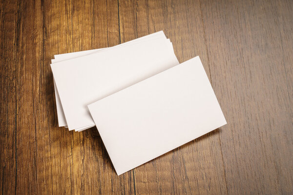 Business cards on table