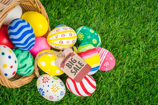Easter eggs with Sale Coupon — Stock Photo, Image
