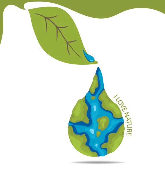 Water de planeet. Vectorillustratie. — Stockvector