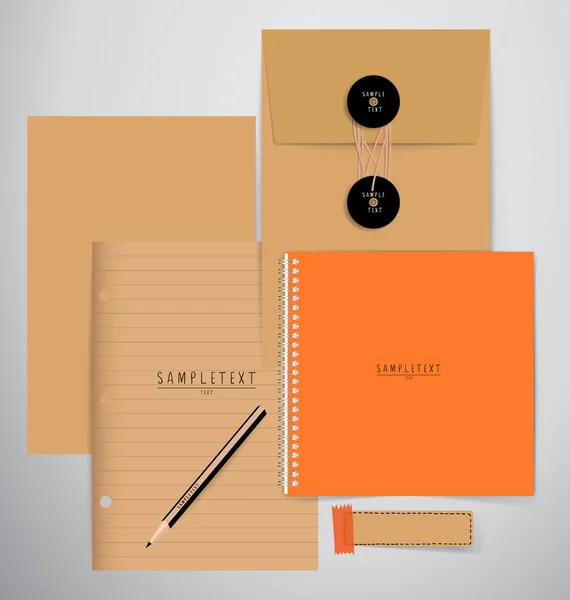 Papier, catalogus, tijdschriften, boeken mock up. Vectorillustratie. — Stockvector