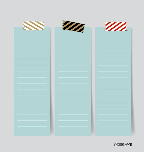 Collection of various note papers, ready for your message. Vecto — Stock Vector