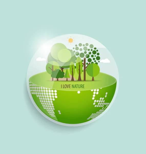 Tierra ecológica verde — Vector de stock