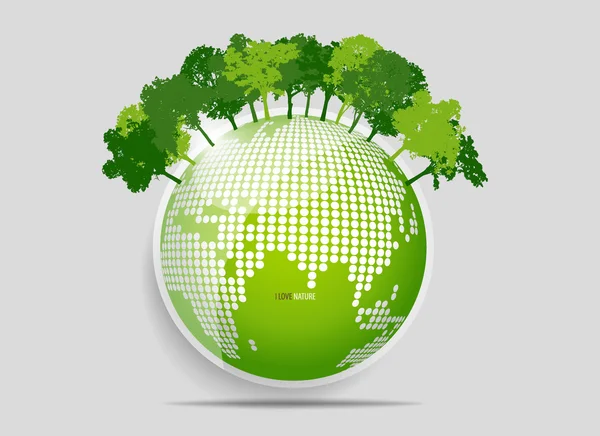 Green Eco Earth — Stock Vector