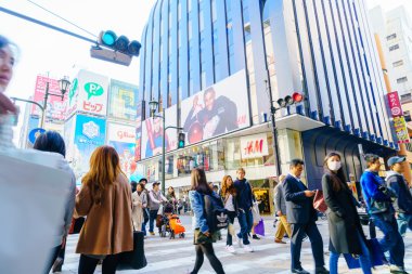 Osaka, Japonya - 30 Kasım 2015: Dotonbori eğlence distri
