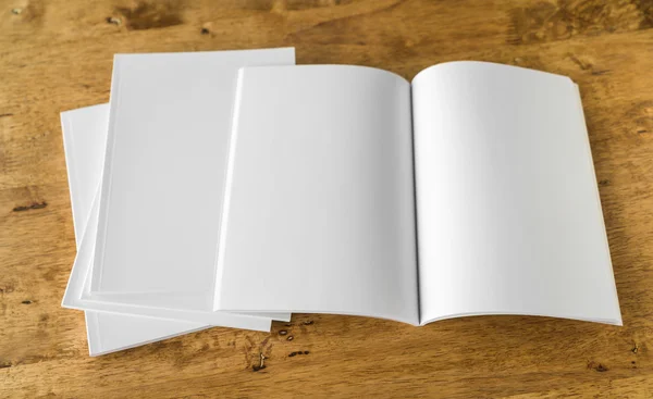 Prázdné a bílé brožury — Stock fotografie