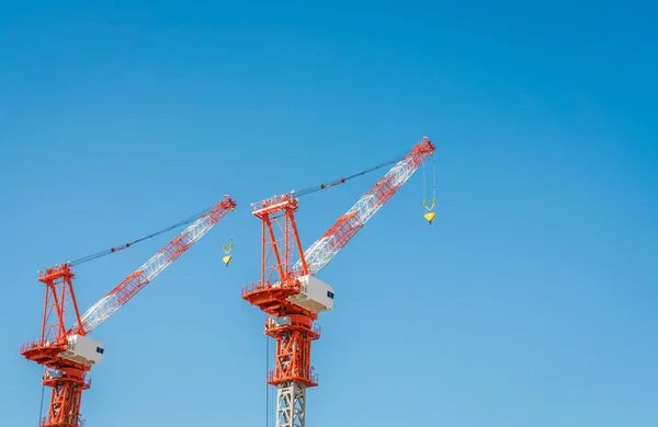 Kran und Baustelle — Stockfoto