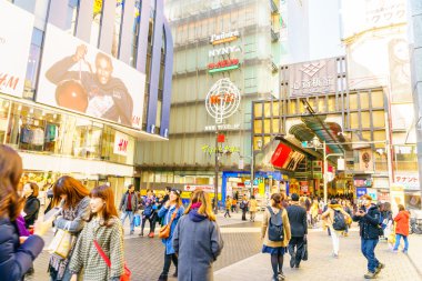 Osaka, Japonya - 30 Kasım 2015: Dotonbori eğlence distri