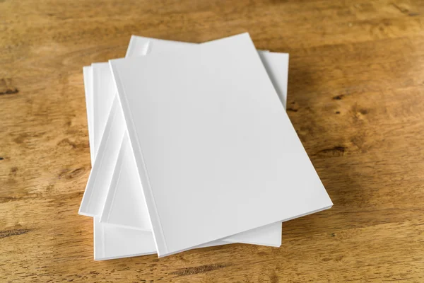 Пустые и белые буклеты — стоковое фото