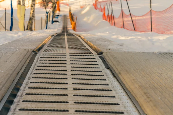 Moving walkway in snow — Stock Photo, Image