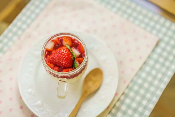 Pudding with strawberry,High definition images — Stock Photo, Image